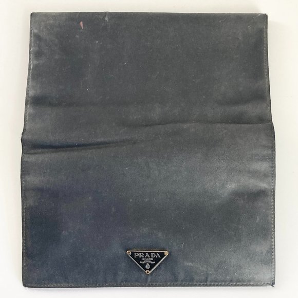 Vintage Prada Tesstuto Black Nylon Tri-fold Wallet, Black Tri-fold Prada Wallet - Picture 5 of 13